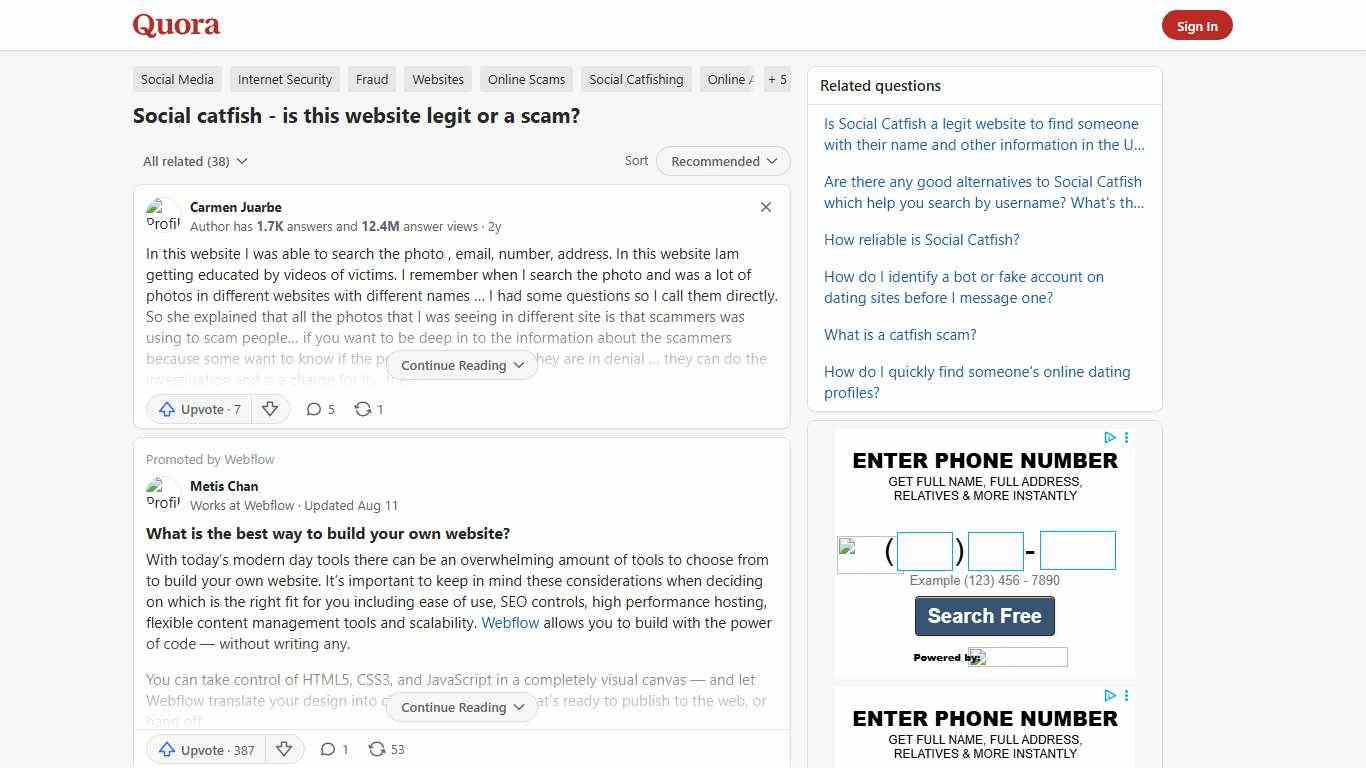 Social catfish - is this website legit or a scam? - Quora