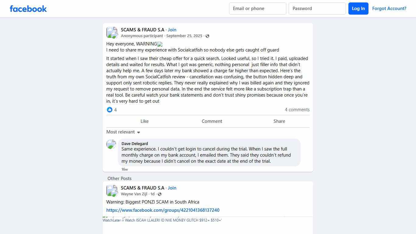 SCAMS & FRAUD S.A | Hey everyone, WARNING⚠️ | Facebook